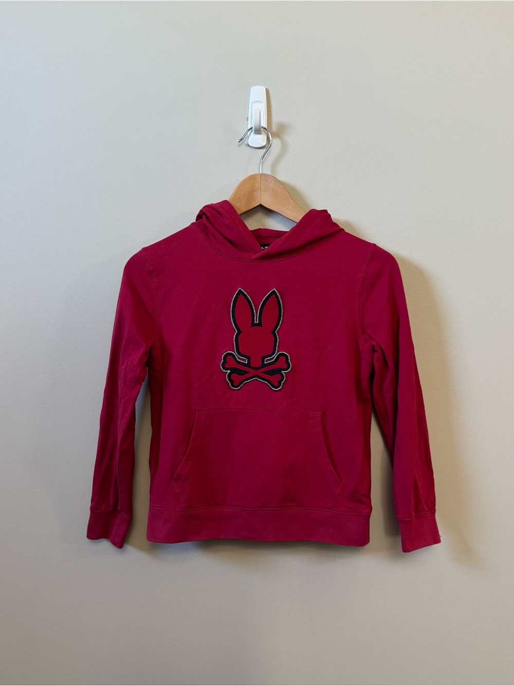 Psycho Bunny Kids red 3D bunny pullover hoodie 💜